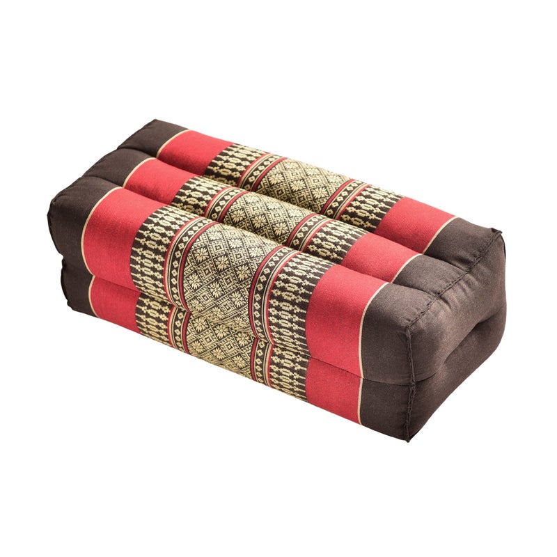 Zafuko Yoga & Meditation Cushion - Black/Red - organic water-resistant Kapok filling, meditation cushion, soft yoga prop - Image 1